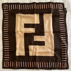 Gorgeous Fendi Silk Square Scarf